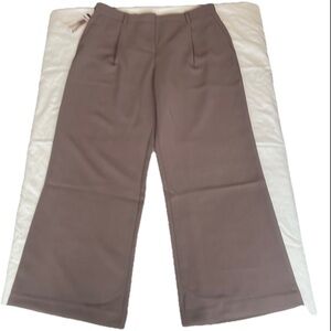NWT DKNY Women's Taupe Pants sz 14 Elasticized Back wide leg